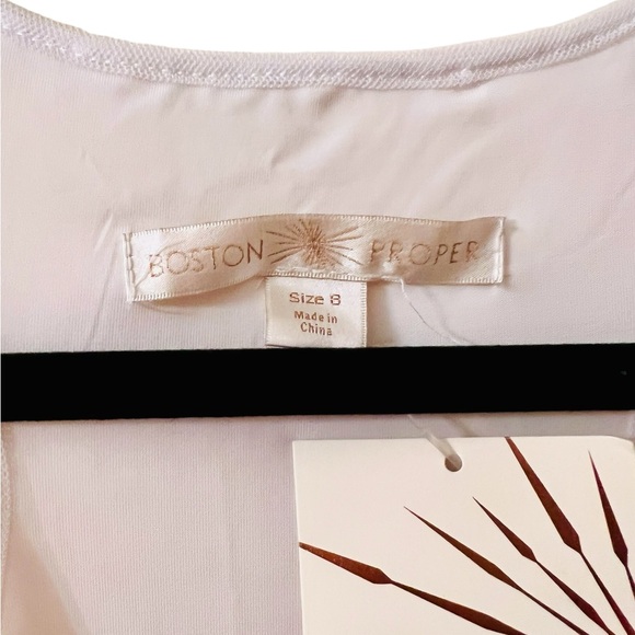 Boston Proper Sequence Racerback Dress. White. New. Size: 8 - Picture 4 of 9